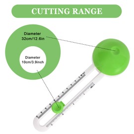 Adjustable Circular Paper Cutter, Circle Paper Trimmer with 3 Blades, Rotary Cutter Craft of Circles from 4-12 Inches, Circle Cutter Paper for Art and DIY Craft Card Making (Green)