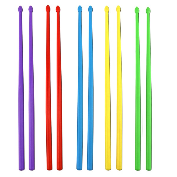 Iconikal Nylon Exercise Drum Sticks, Blue, Green, Purple, Red, Yellow,