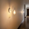 DTIEDY Hardwired Pull Chain Wall Sconce White, 1-Light Wall Light