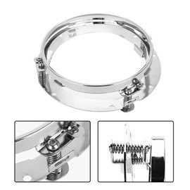 Motorcycle Headlight Round Ring Mounting Bracket, 7 Inch Car Headlight Round Ring Mount for (Silver)