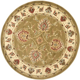 Safavieh Lyndhurst Collection LNH555 Traditional Oriental Area Rug, 5'3" x 5'3" Round, Green / Ivory