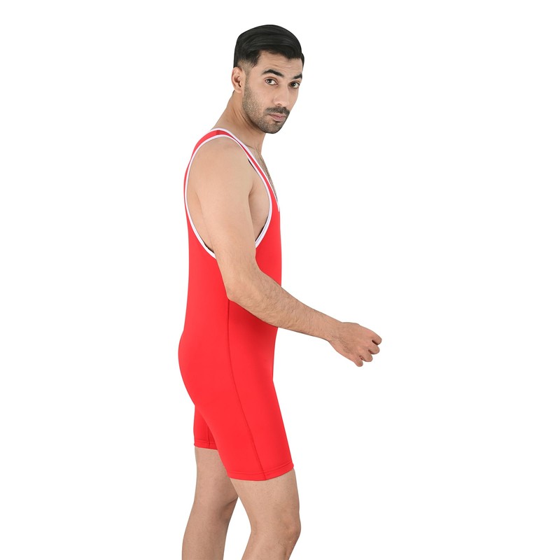 2BOLD Wrestling Singlets For Men (Red, Small, Simple)