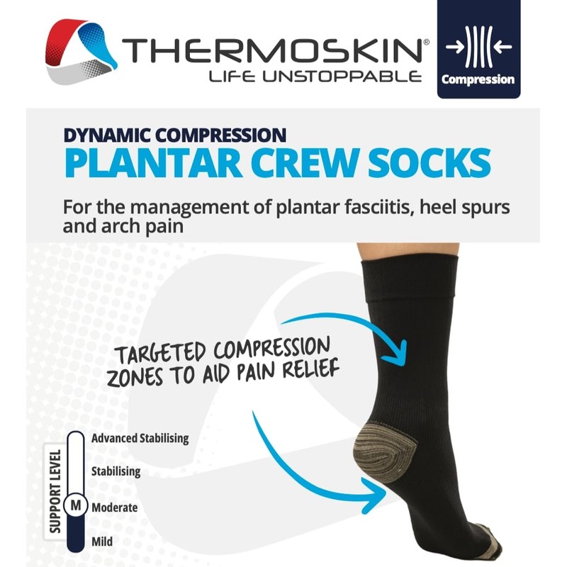 Thermoskin Plantar FXT Compression Crew Socks, X-Large