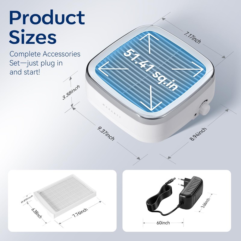Makartt Nail Dust Collector: 60W Professional Nail Fan Dust Collector