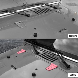 CheroCar for JK Hood Hinge Cover Exterior Decoration Kits Accessories for Jeep Wrangler JK 2007-2017,Pink