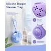 2 Pcs Silicone Shower Steamer Tray, Soap Dish Holder with