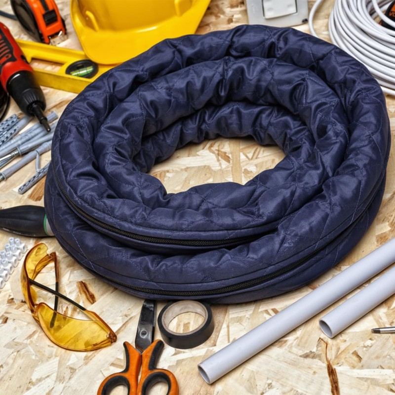 Moukeren Central Vacuum Hose Cover Universal Padded Cover with Zipper