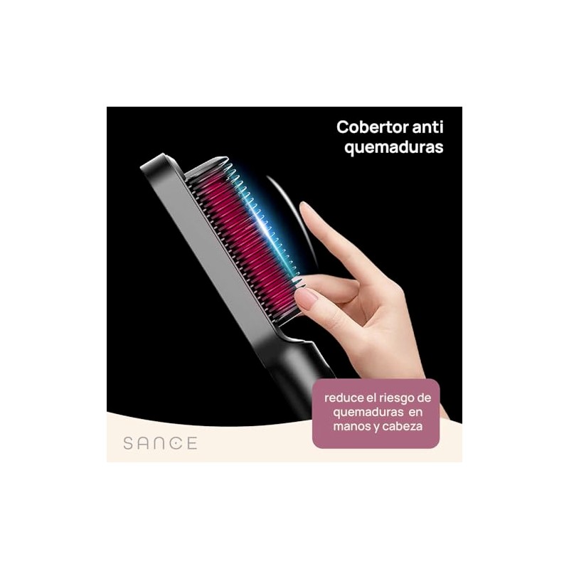 SANCE Cepillo Alaciador de Cabello Profesional 3 en 1 -