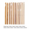 12Pcs Crochet Hook Cylindrical Carbonized Bamboo Needles Kit Sweater Knitting