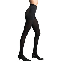 L'eggs Women's 360 Degree Contour Shaping Tights for Sculpted Style and Comfort, Black Opaque, Large