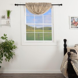 VHC Brands Farmhouse - Cortinas de Cocina, diseño de Rayas, Color Blanco