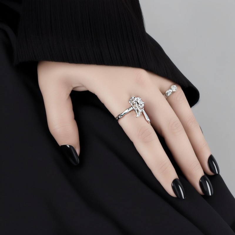 NicoWerk SRI997 Women's Silver Ring Rose Made of 925 Sterling