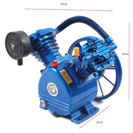 3HP 175PSI Air Compressor Pump Head 2200w Air Compressor Pump Motor Head Blue V-Type Dual-Cylinder Air Compressor Pump Head Air Compressor Piston Pump Exhaust Cylinder Cast Iron Compressor Head Pump