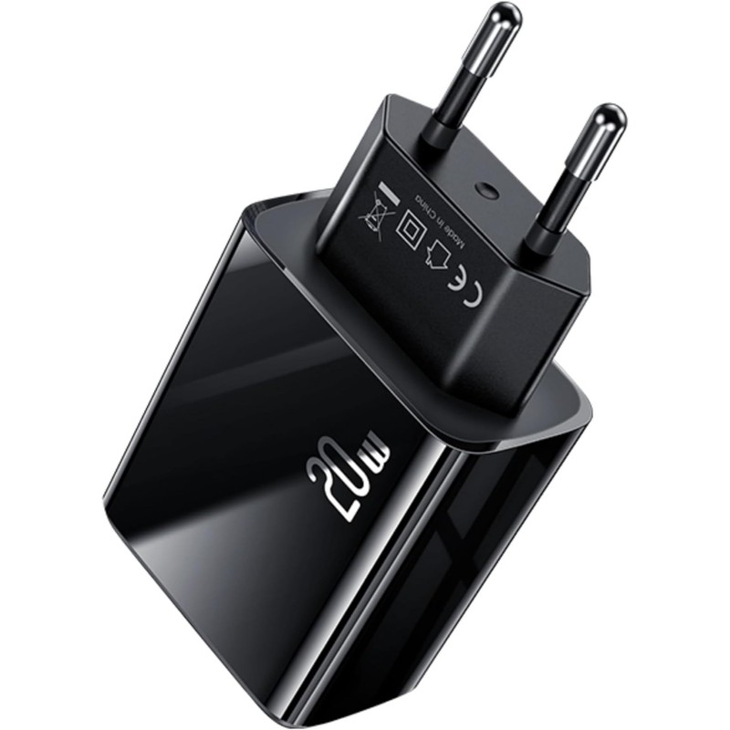 P4Y US-CC133 T40 Mains Charger 1xUSB-C+1xUSB with LED Display Quick