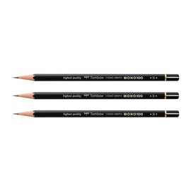 Tombow Set of 3 paper pencils mono 100 héxagonal lead 2 mm shatterproof B of 1