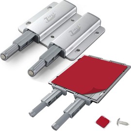 Jiayi Metal Cabinet Door Catches Heavy Duty 2 Pack Double Push to Open Door Latch Touch Latches Kitchen Door Push Release Latch for Drawer Closure Push Catch Press Out Cabinet Hardware