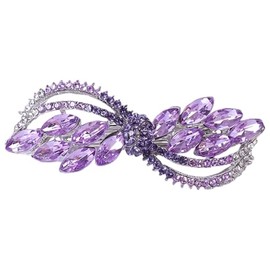 Elegant Crystal Hair Barrette, Purple Marquise Rhinestone Design, Silver-Tone Metal, Rhinestone Hair Clips, Hair Pin Hair Decorative Party Valentine's Day Hair Accessories for Women Girls