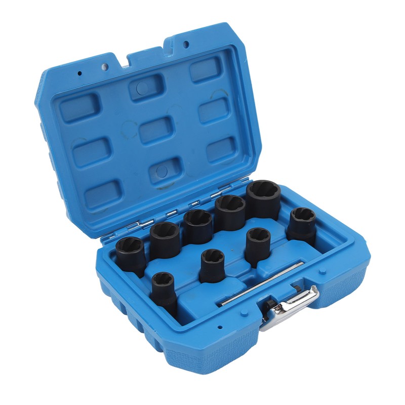 10PCS Twist Impact Socket with 8mm Straight Rod 3/8in Drive
