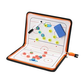 LHIABNN Leather Magnetic Ice Hockey Dry Erase Coaching Board,Foldable Ice Hockey Tactic Marker Coach Board with Marker Pen and Earser (Ice Hockey)