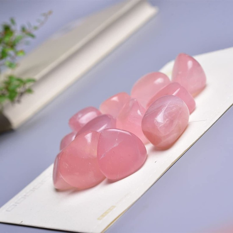 Rose Quartz Healing Crystal Stones, 1.25-2.0" Large Reiki Healing Gemstones