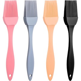 4 cepillos de silicona para repostería, resistente al calor, para cocinar, cocina, alimentos, hornear, mantequilla, barbacoa, parrilla, lavaplatos, multicolor para salsa, marinada, glaseado de carne