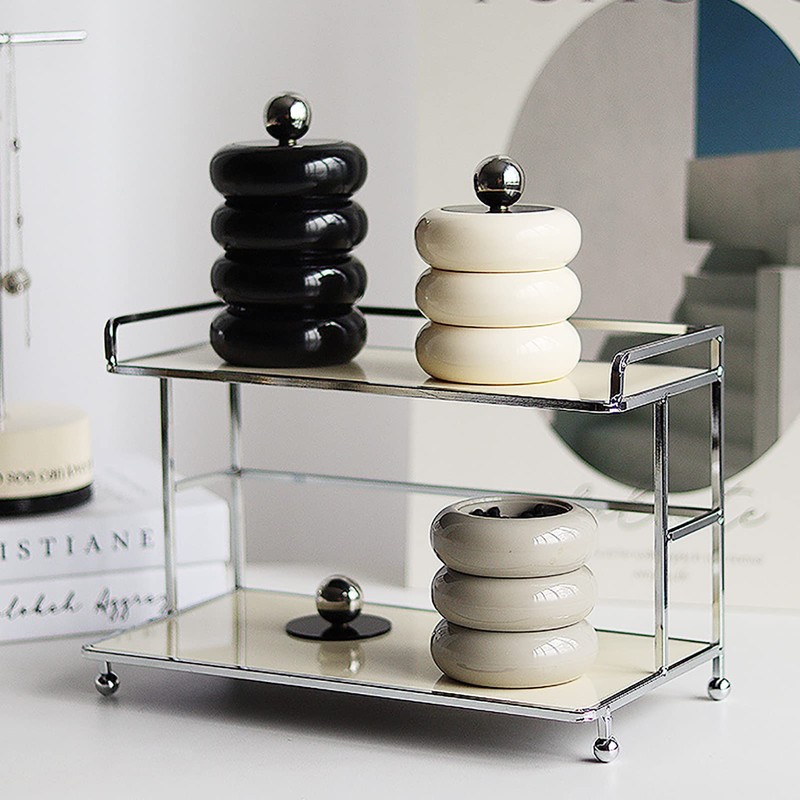 Hiraith Qtip Holder Nordic Style Desktop Dispenser Dustproof Storage Container