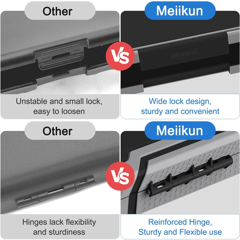 Meiikun Clipboard with Storage, Internal Pen Pouch, 8.5x11 Clipboards Black