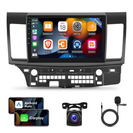[2G+64G] Car Radio for Mitsubishi Lancer 2008-2017, 10.1 inch Android 13 Touch Screen Stereo, Carplay/Android Auto/Hi-Fi Audio/1080P/SWC/Bluetooth + AHD Backup Camera + MIC