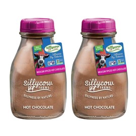 Sillycow Farms Mexican Spiced Hot Chocolate Mix | Gluten-Free, Non-GMO, Dairy-Free | Dutch Processed Cocoa Powder & Natural Cane Sugar | Holiday Flavor in Reusable Glass Bottle | 16.9 oz Each, Pack of 2