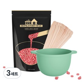 Life Stance Brazilian Self Waxing Rose Hard Wax + Spatula 20p + Bucket for all parts, 3 pieces, 450g / 라이프스탠스 브라질리언 셀프 왁싱 로즈 하드왁스 + 스파츌라 20p + 버킷 모든 부위용, 3개, 450g