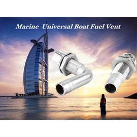 Marine Grade Boat Fuel Vent Through Hull， 316 Stainless Steel Fuel Gas Tank Vent Hardware with Gasket Flush Mount for 5/8" Hose (Type: Through Hull)