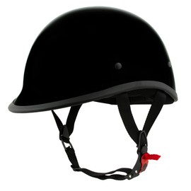 Milwaukee Helmets MPH9751DOT 'Polo Style' DOT Gloss Black Motorcycle Half Face Helmet for Men and Women Biker - Large