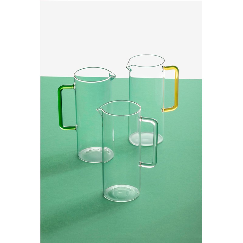 Ichendorf Milano Clear Jug with Green Handle Collection Tube Colour