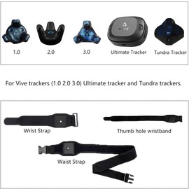 HTC Vive Full Body Tracker Strap, Tracker Fixed Strap, Waist Belt, Hand and Foot Strap, 1 for Virtual Reality, 2 Hand Bowl Straps,2 Thigh Strap, VR Accessories, VR Stand.