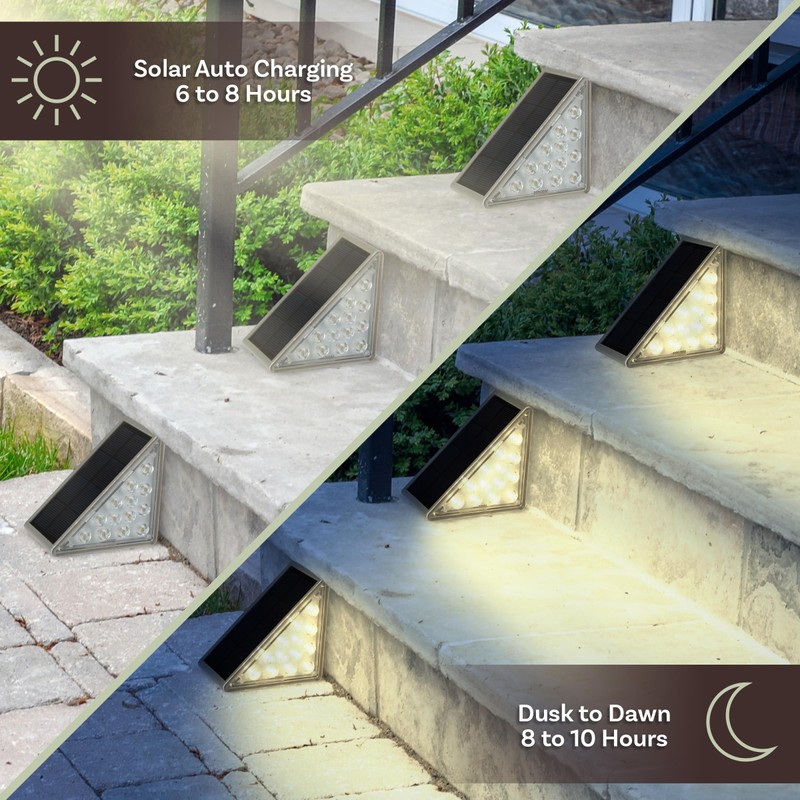 Solar Step Lights for Outside 6-Pack - LED Solar Stair