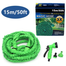 Garden Expandable Garden Hose 50 FT, Leakproof Flexible Hose Design  Retractable Hose - 50FT Green