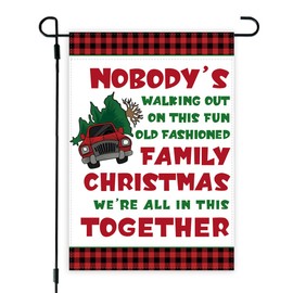 Funny Christmas Garden Flag Happy Xmas Banner Double Sided Winter Xmas Decor Funny Christmas Decoration for Home Party