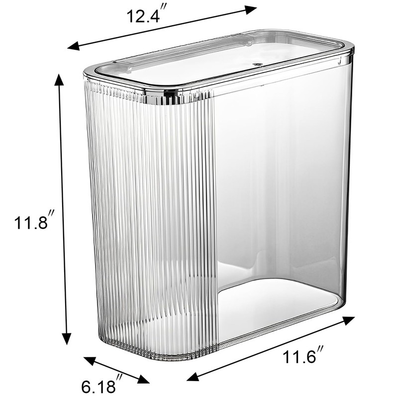 Sooyee Clear 14 Liter Bathroom Trash Can with Lid,3.9 Gallon