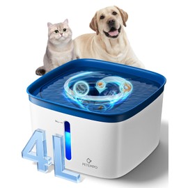 Cat Water Fountain, 135oz/4L Ultra Quiet Dog Water Fountain, Instant Clean Vortex Design, Pet Water Fountain for Cats Dogs Multiple Pets, Automatic Dog Water Dispenser with LED Light, Corded Electric