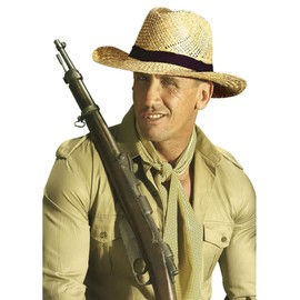 Straw Texas with Band Wild West Cowboy Sheriff Hats Caps & Headwear for Fancy Dress Costumes Accessory