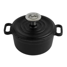 Sallys Cast Iron Serving Pot 10 cm: For First-Class Heat Conduction and Long-Lasting Heat Retention, Oven Safe, All Hob Types (Matt Black)