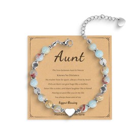 Freeunfet Affordable Presents For Aunt Who Has Everything Beaded Bracelets for Women Bohemian Natural Stone Bracelets Jewelry Stress Relief Gifts For Women