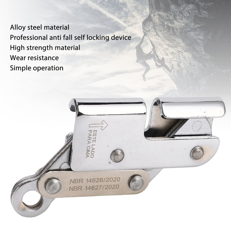 Climbing Anti Fall Rope Grab Alloy Steel Strong Bearing Capacity