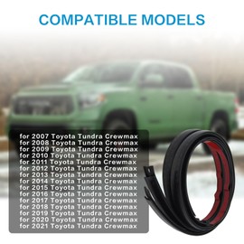 Roof Molding Drip Weatherstrip (2 Pcs) Compatible with Toyota Tundra Crew Cab 2007-2021 Replaces# 75552-0C060, 75551-0C060 Car Roof Moulding Trim Seal Kit (Not Fit Double Cab)