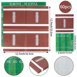 60 Pcs Football Napkins Bulk Football Party Napkins Disposable Football Party Decorations for Sport Game Day Football Theme Birthday Decorations Table Party Supplies