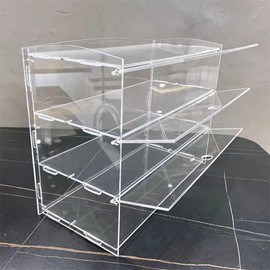 Funsmore Acrylic Pastry Display Case Bakery Countertop Display Case Retail Display Counter Clear Shelf