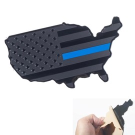 USA Flag Decal 7"x4" car Sticker Logo Emblem Decal Car Door Fender Rear Truck Sedan Car (Black Blue)