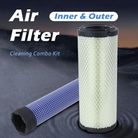 11013-7044 11013-7045 Inner & Outer Air Filter Kit for Kawasaki 11013-7019 11013-7020, Kohler 25 083 01-S 25 083 04-S, John Deere M131802 M131803, Donaldson P821575 P822858 (1 Pack)