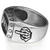 Stainless Steel FTW Biker Rider Mid Finger Ring, Stainless Steel,