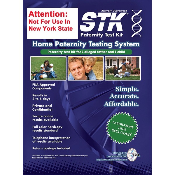 STK's Paternity Test Kit - Includes All LAB FEES and Free Return Mailer for 99.999% Accurate 2-Person Testing